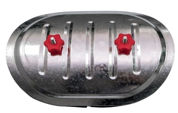 Лючок CAD 400х300/D500 мм (Red) для круглых воздуховодов, ревизионный накладной