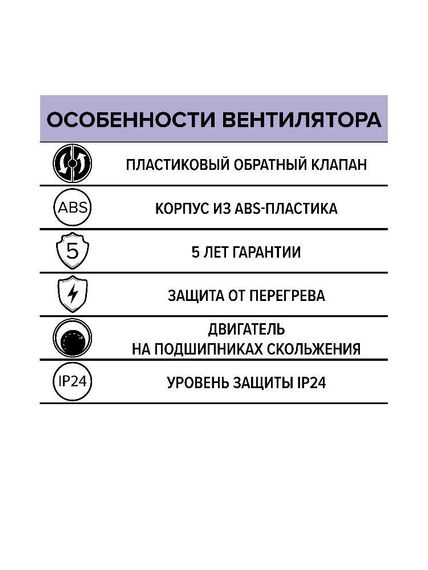 Вентилятор накладной COMFORT D125 обратный клапан ERA