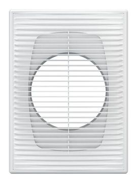 Решетка вентиляционная ПФ фланец D125 разъемная 185х255 пластик ERA