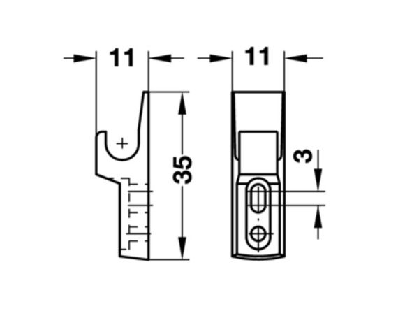 Ответная часть от замков Hafele Mini Latch цинковое литье