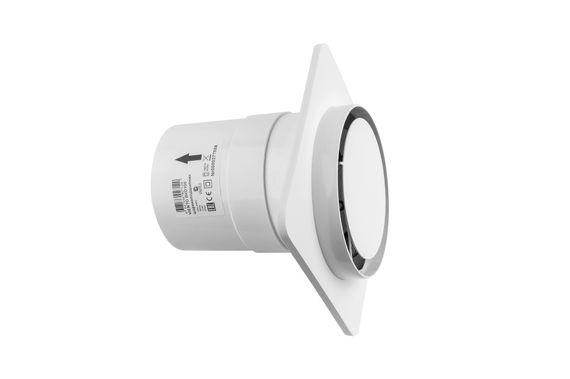 Решетка скрытого монтажа для натяжного потолка SECRET d125мм с вентилятором на шарикоподшипнике с выходом на трубу d100мм