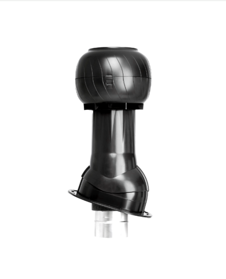 Готовый комплект, изолированный для фальцевой и готовой кровли из битумной черепицы d 110/160 мм, цвет черный RAL 9005, серия Static