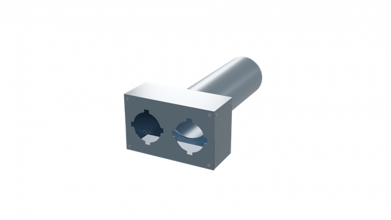 Flexag PWP-125/75x2 пленум вентиляционный прямой, D125, на 2 выxода, L=300 мм