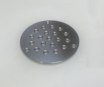 Решетка напольная круглая d 100мм из нержавеющей стали, отверстия