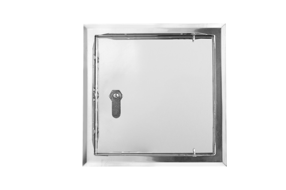 Люк из нержавеющей стали с замком ЛНЗ 200х200 матовый