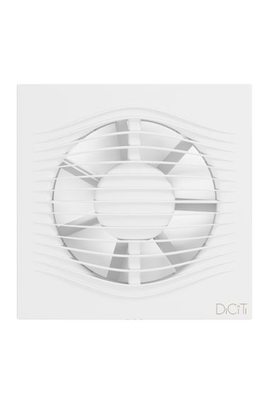 Вентилятор накладной SLIM D125 обратный клапан Matt white DICITI