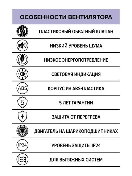 Вентилятор накладной AURA D125 обр.клапан DICITI