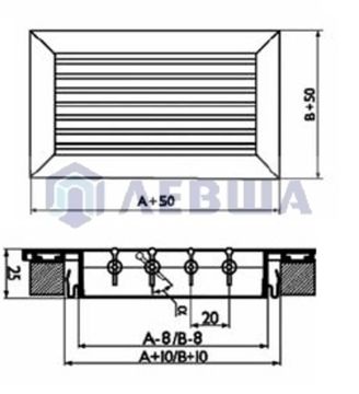 Решетка однорядная алюминиевая RAG 300х300