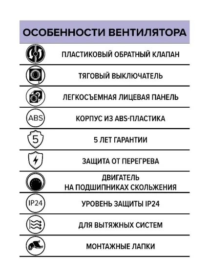 Вентилятор накладной WIND D100 обр.клапан тяг.выкл. ERA