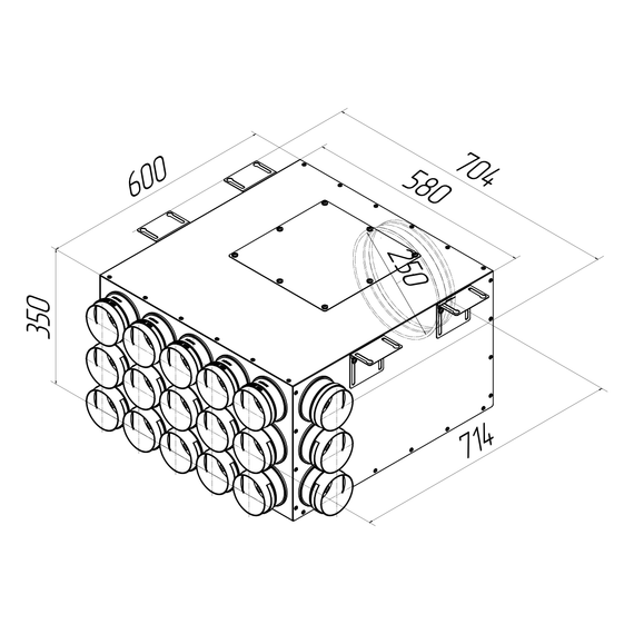 Provent KV 250/90×18 коллектор металлический на 18 выходов