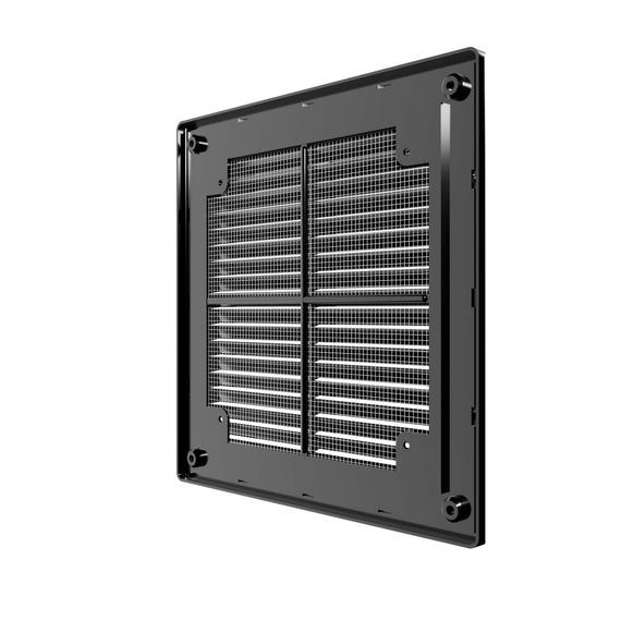 Решетка вентиляционная Р сетка разъемная 209х209 пластик Black ERA