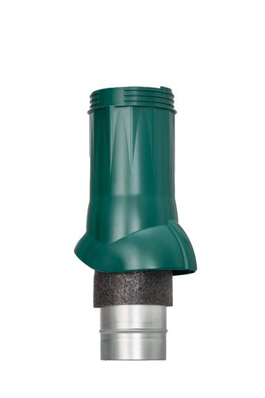 Готовый комплект, изолированный на скатные кровли из профильного листа МП-20 (С20) d 125/160 мм, цвет зеленый RAL 6005, серия Twister