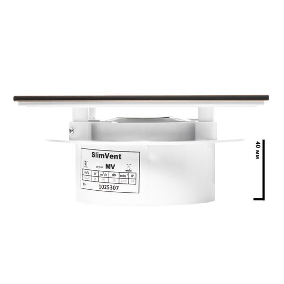 Вытяжной тонкий вентилятор SlimVent МV 100, стекло квадрат бронзовый матовый