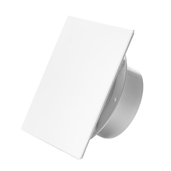 Вытяжной тонкий вентилятор SlimVent МV 100, пластик квадрат белый глянец