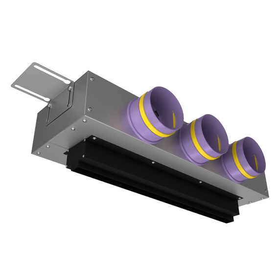 Provent VPNDG 500х25/90×3 щелевой диффузор для гипсокартона с КСД на 3 выхода